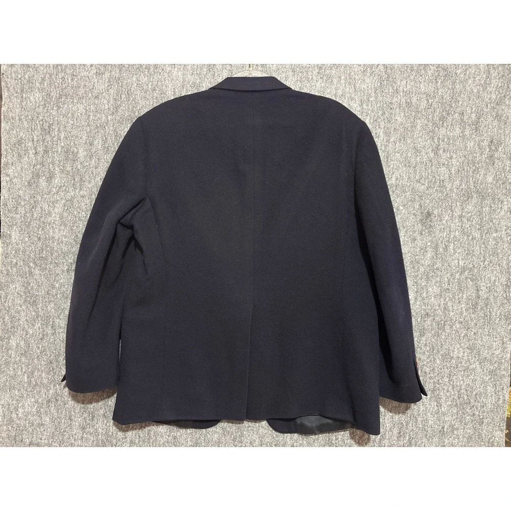 Chaps Ralph Lauren Navy Blue Camel Hair Blazer Sport Coat Made in USA Mens
